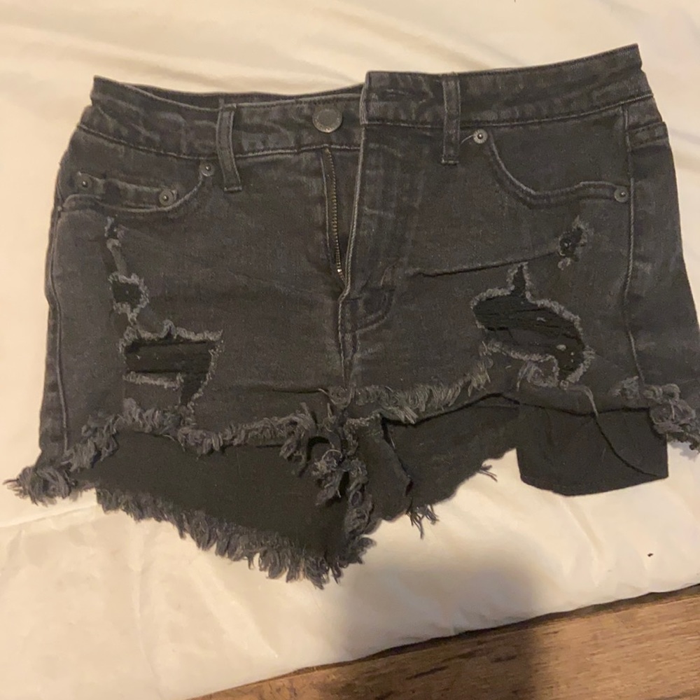 black high waisted shorty shorts